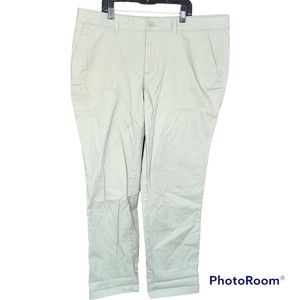 Eddie Bauer Woman’s Mint Green P14 Cropped Casual Boyfriend Straight Pants